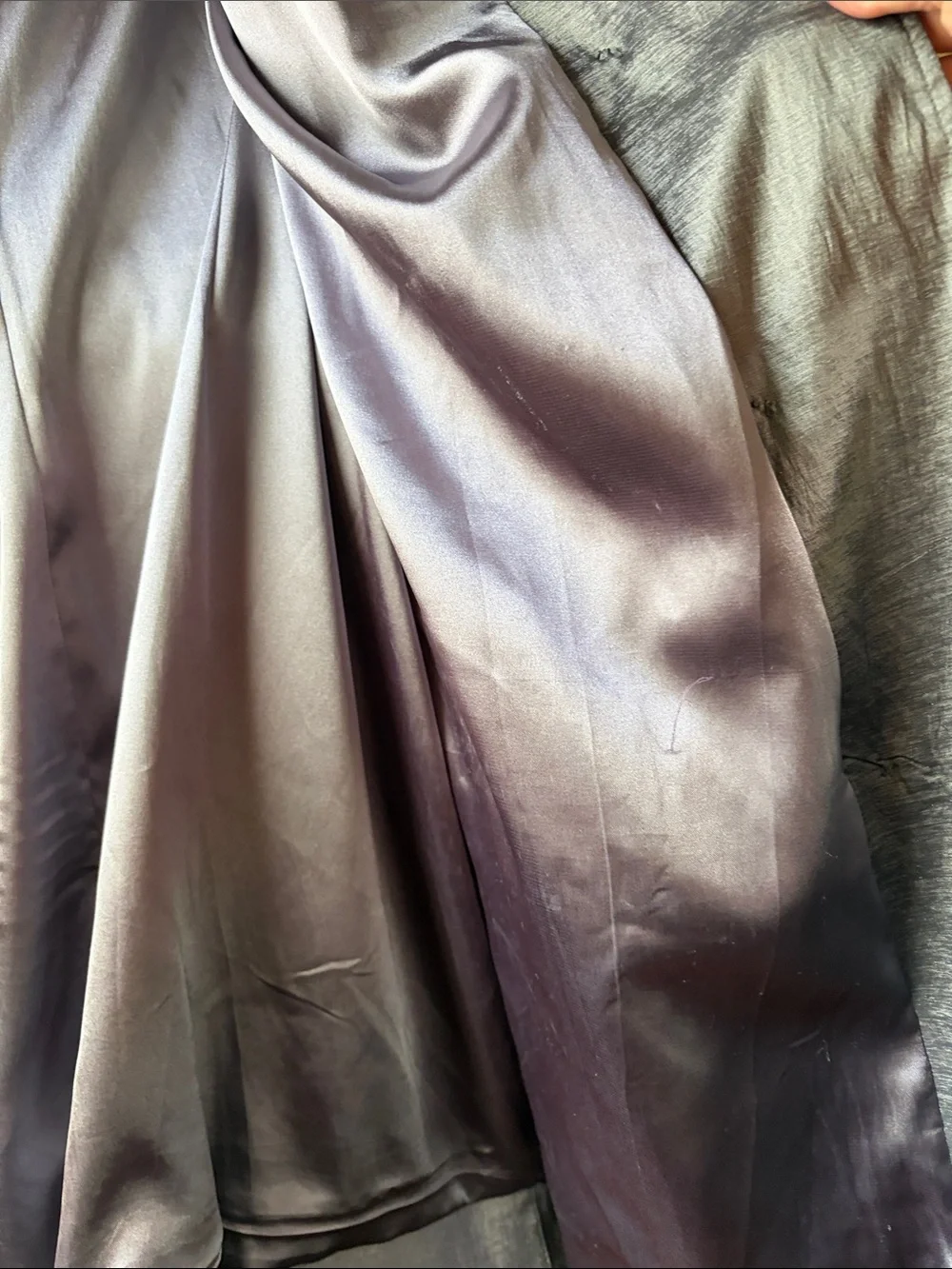 Saks Fifth Avenue Metallic Silver Trench Coat with Belt